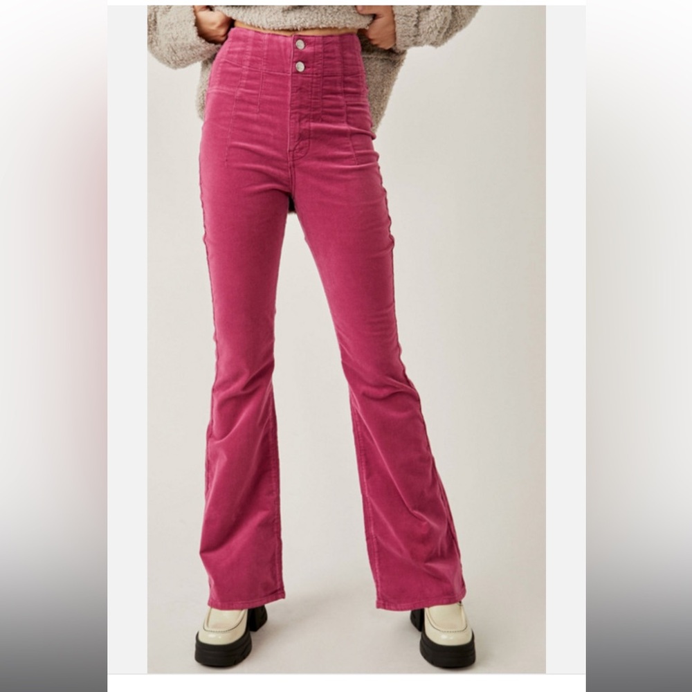We The Free Fuchsia Flare Jeans